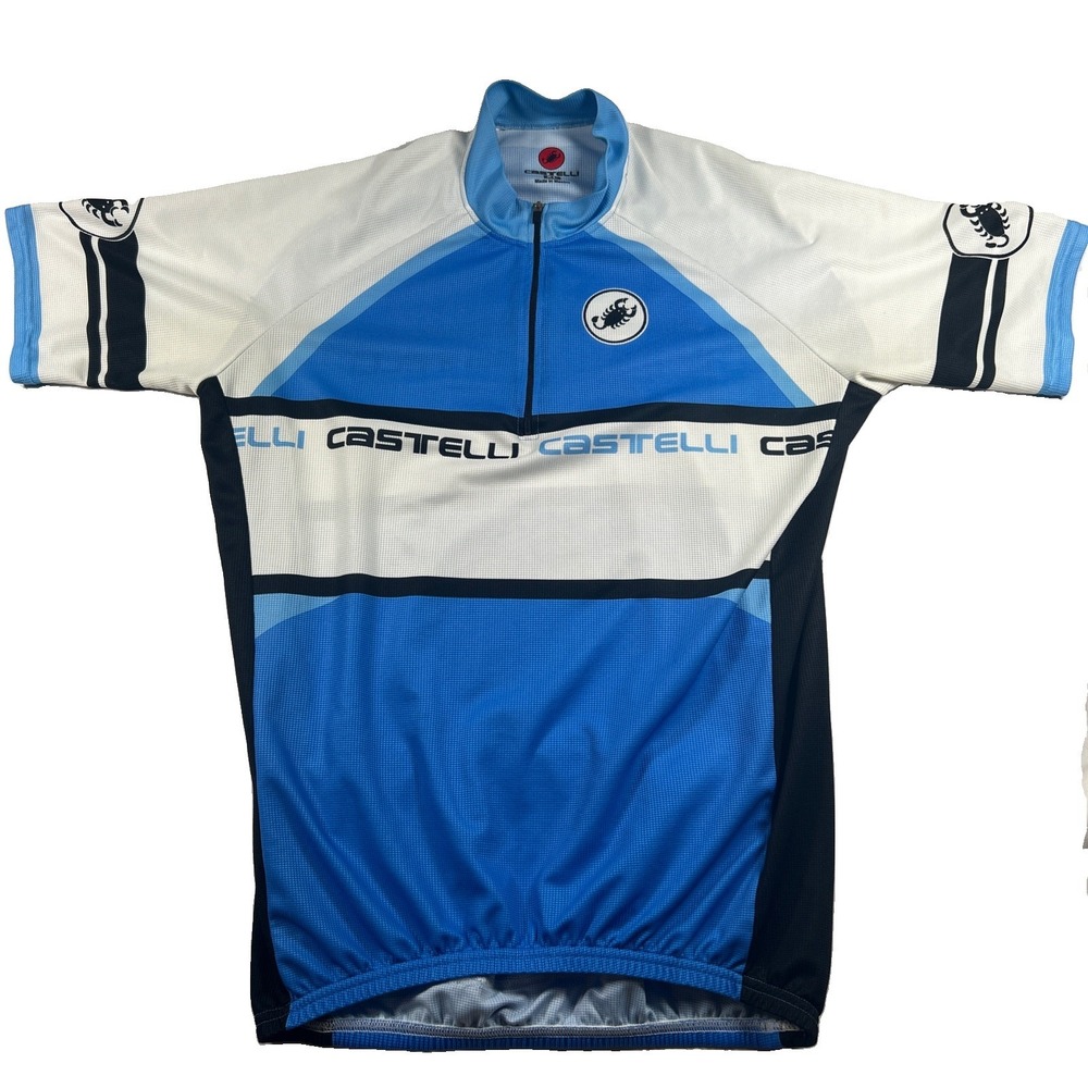 Castelli Cycling Jersey Top Women’s XL Blue 1/2 Zip Bike Pockets Scorpion
